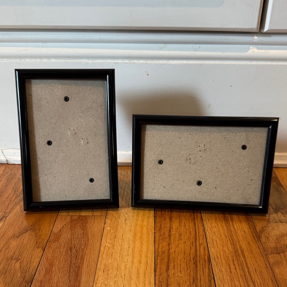 Black Plastic Picture Photo Frame Set 4” x 6” wall table horizontal vertical